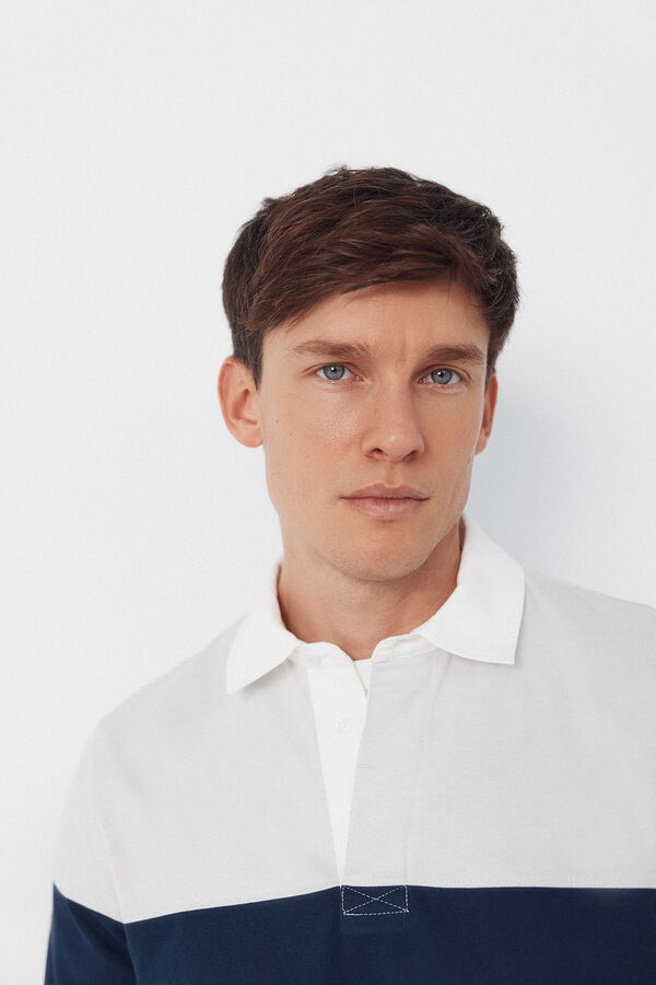 Cortefiel Polo rugby Blanco