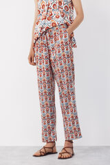 Cortefiel Pantal&oacute;n fluido estampado Multicolor