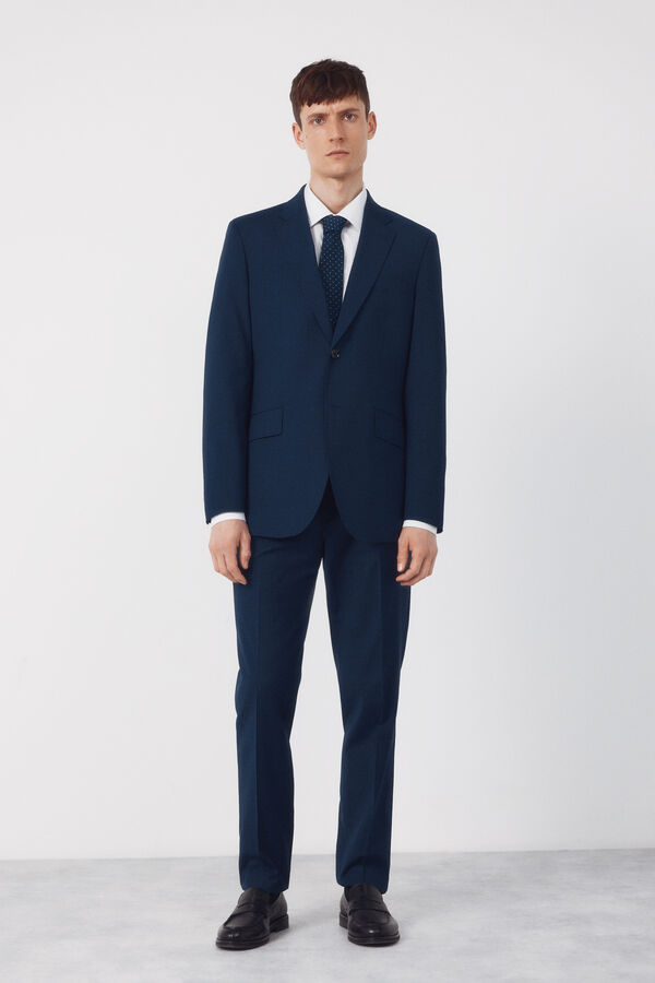 Cortefiel Americana traje dynamic cuadro azul Azul oscuro