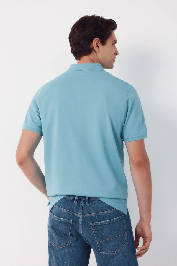 Cortefiel Polo b&aacute;sico piqu&eacute; Turquesa
