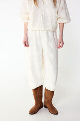 Slowlove Pantal&oacute;n bombacho de encaje Marfil