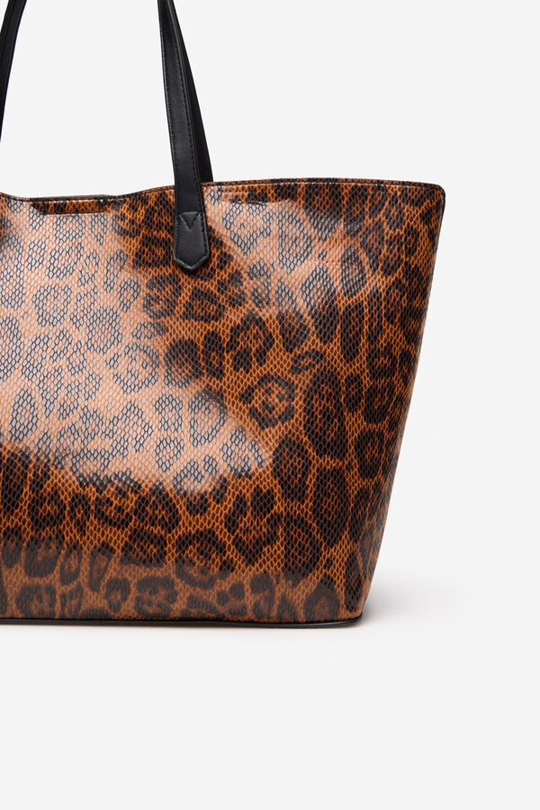 Cortefiel Bolsa shopper estampado de leopardo Estampado marr&oacute;n