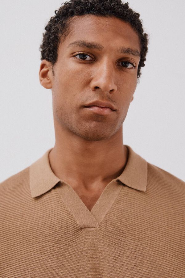 Cortefiel Su&eacute;ter tejido fino Beige