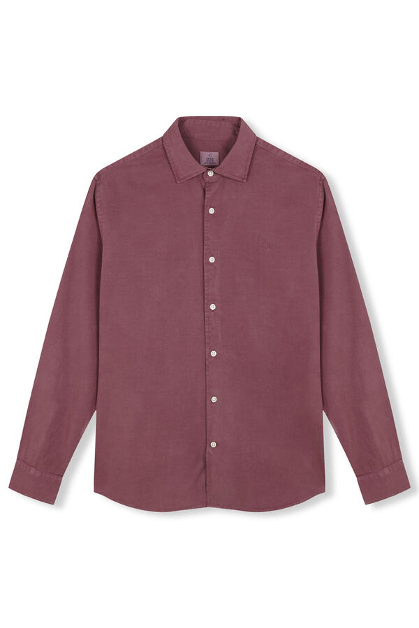 OOTO Camisa twill liso tencel algod&oacute;n Vino