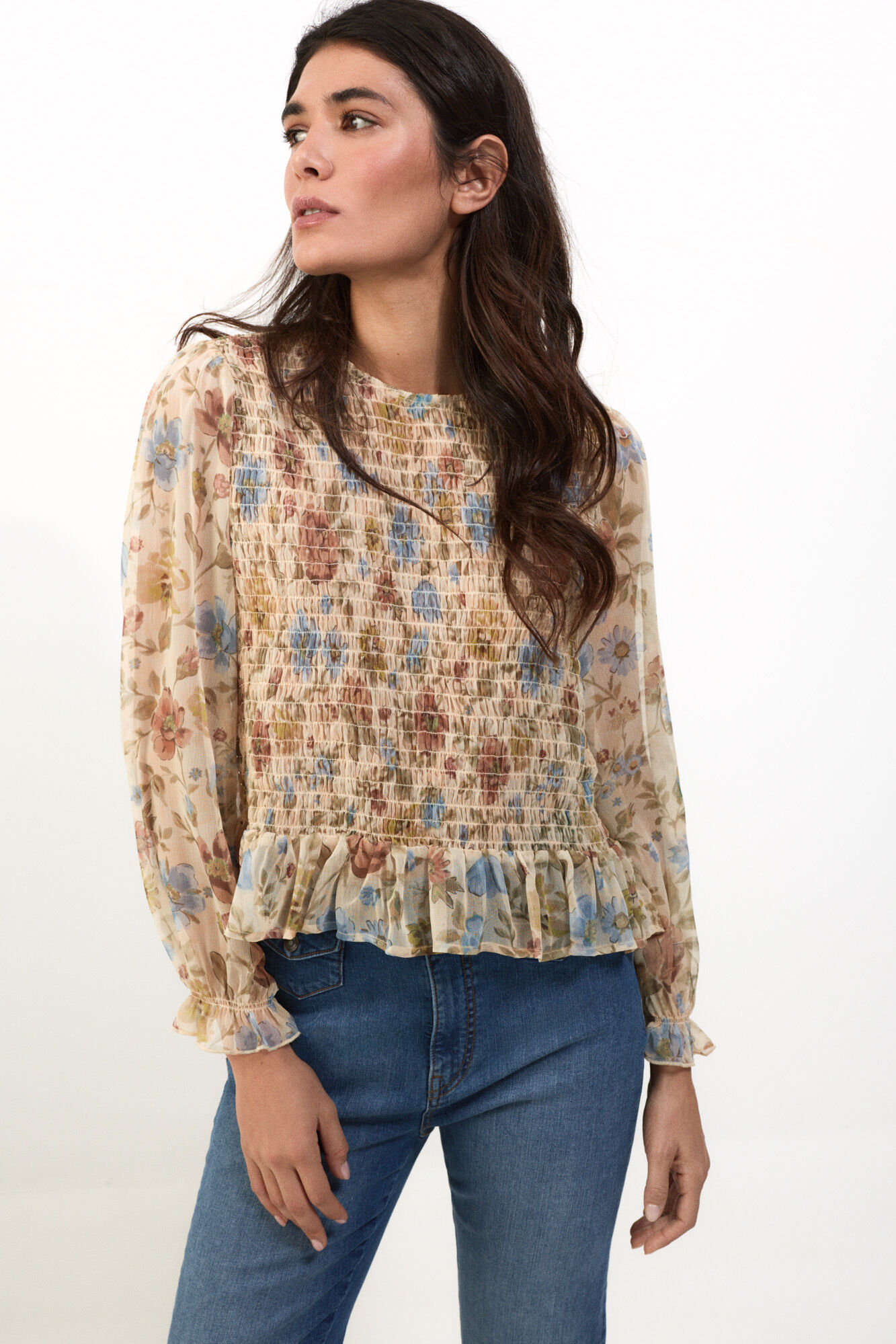 Slowlove Top con el&aacute;stico estampado