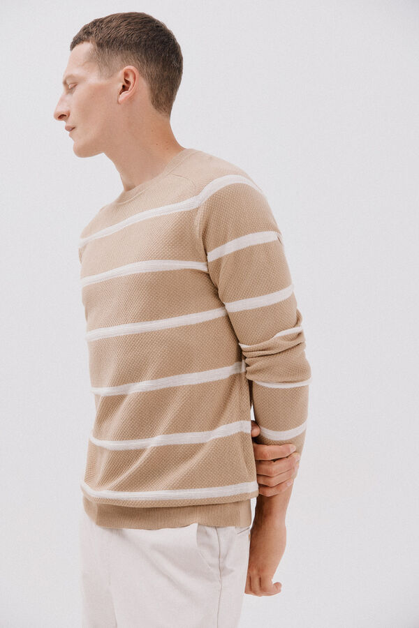 Cortefiel Su&eacute;ter tejido fino Beige