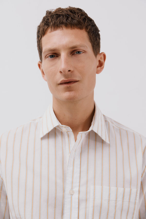 Cortefiel Camisa rayas popel&iacute;n Blanco