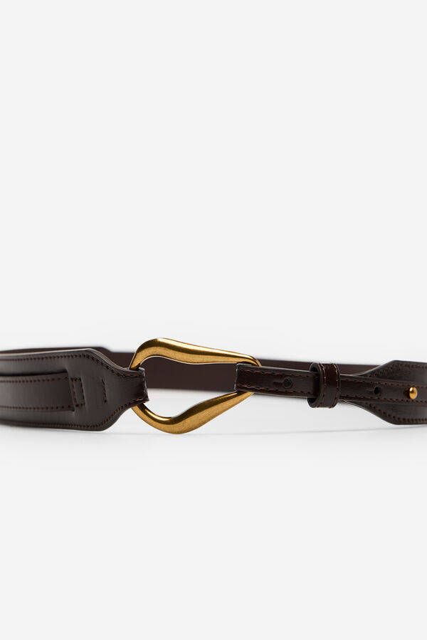 Cortefiel Cintur&oacute;n h&iacute;pica Vino