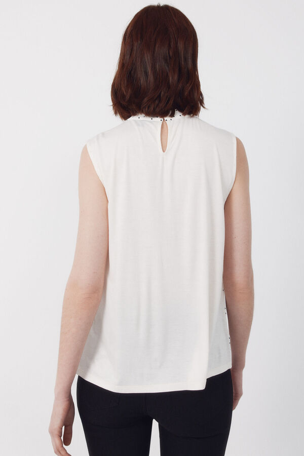 Cortefiel Top combinado l&aacute;grima Estampado blanco
