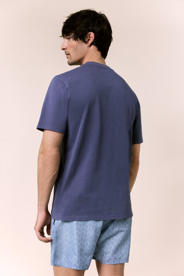 OOTO Camiseta gr&aacute;fica lavada Azul