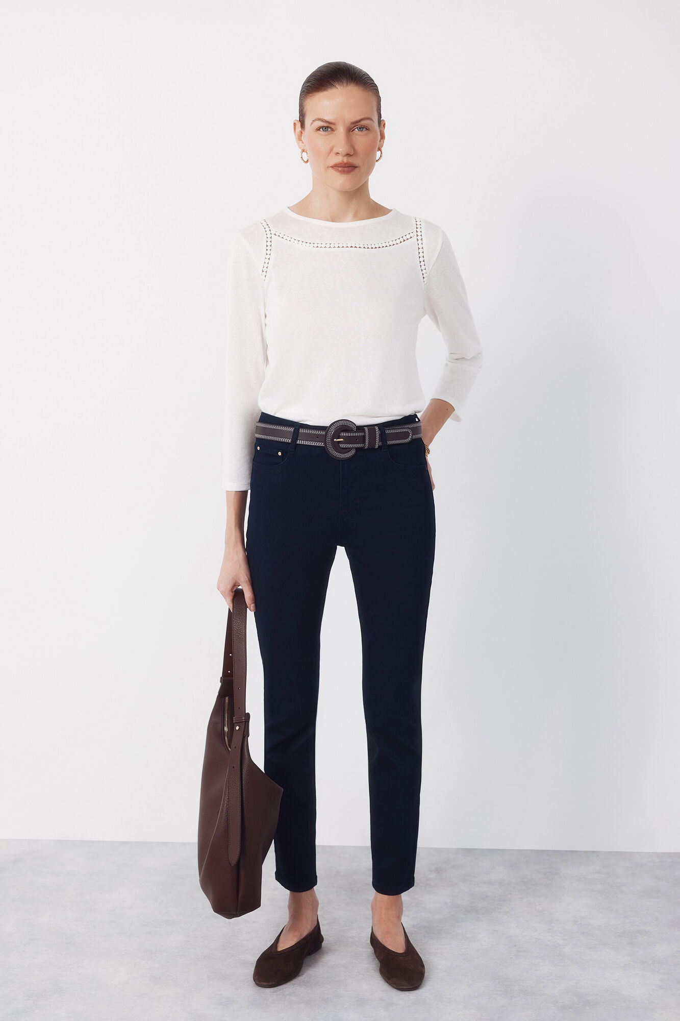 Cortefiel Playera con detalle de vainicas