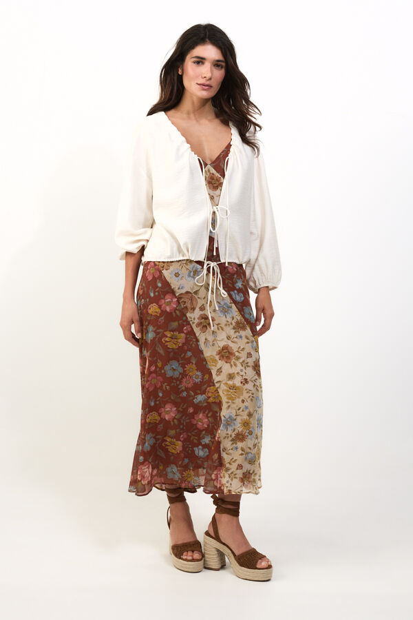 Slowlove Blusa con lazos Blanco