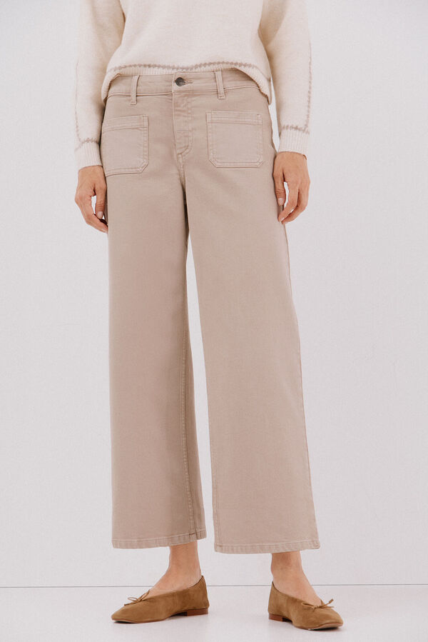 Cortefiel Pantalones marine bolsillos Beige