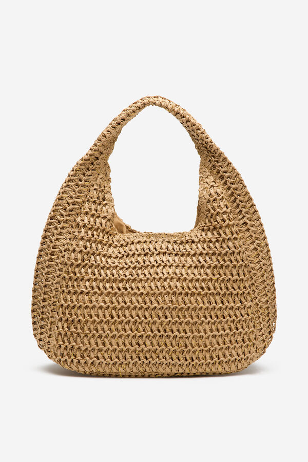 Cortefiel Bolsa hobo trenzada Marfil