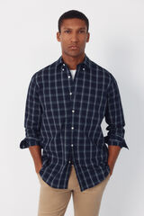 Cortefiel Camisa cuadros denim Azul