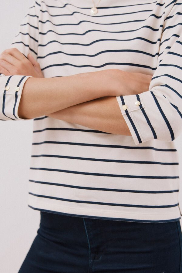 Cortefiel Playera de algod&oacute;n Estampado azul