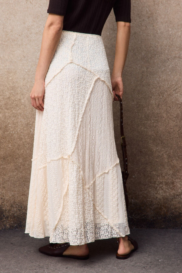 Slowlove Falda de encaje de punto Blanco