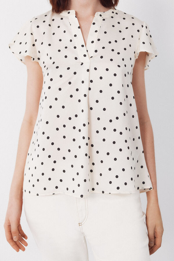 Cortefiel Blusa fluida de manga de vuelo Multicolor