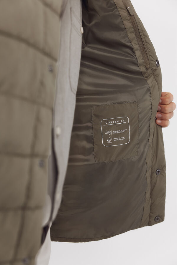 Cortefiel Sobrecamisa acolchada ultralight Kaki
