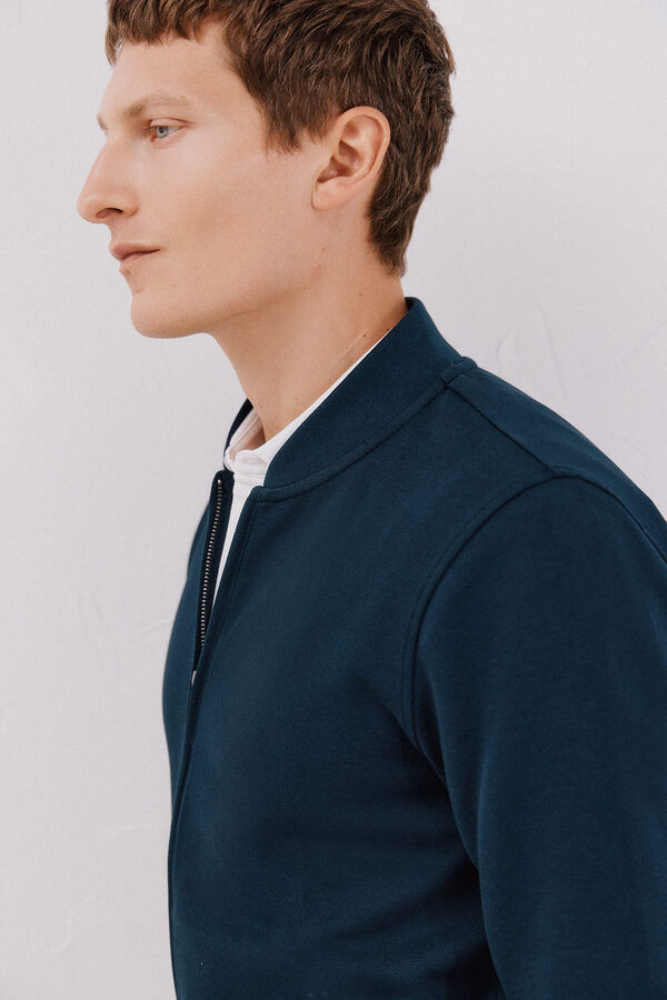 Cortefiel C&aacute;rdigan cuello bomber Azul marino