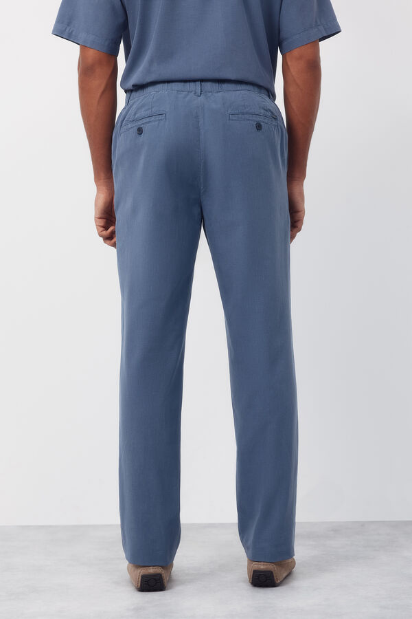 Cortefiel Pantal&oacute;n con gomas y cordones regular Azul