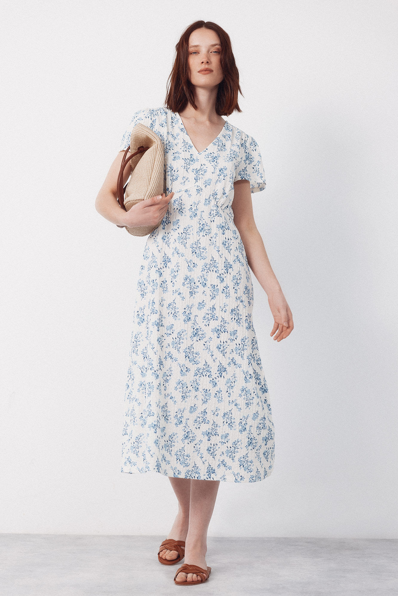 Cortefiel Vestido de estructura estampado