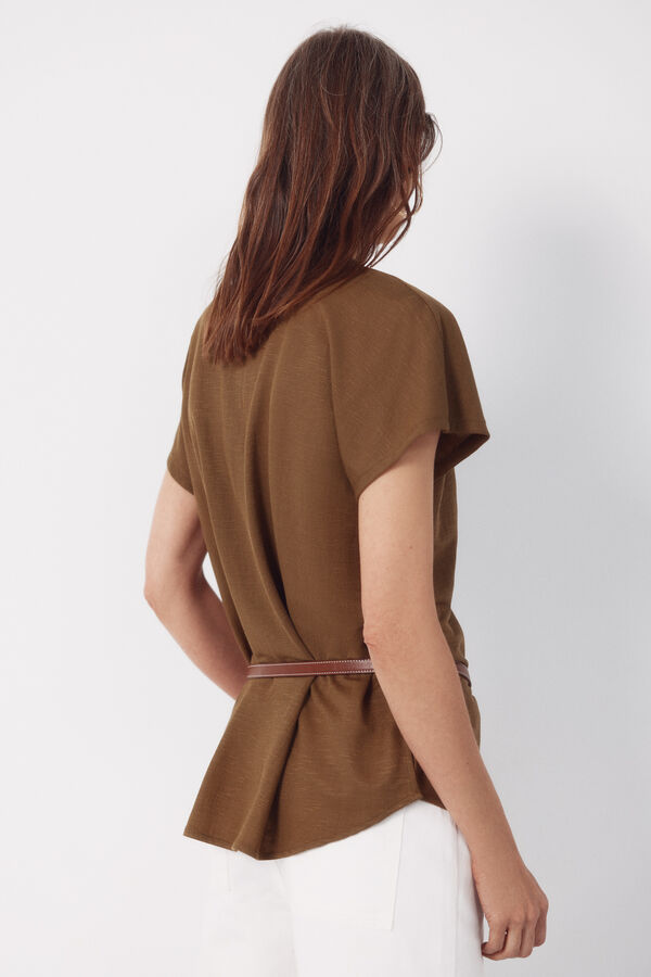 Cortefiel Blusa c&oacute;moda Kaki