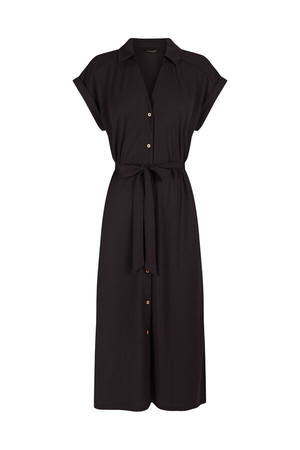 Cortefiel Vestido camisero Negro