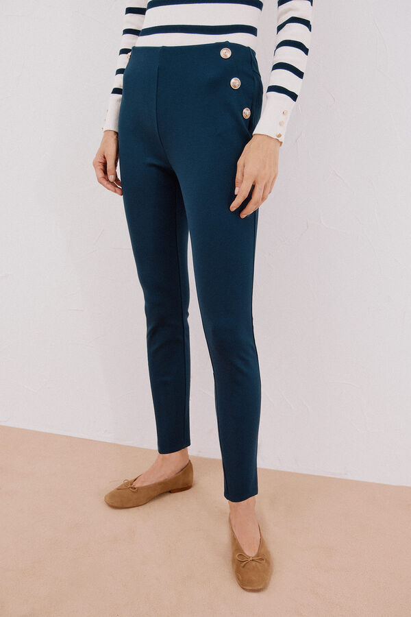 Cortefiel Legging de mujer de tejido Azul marino