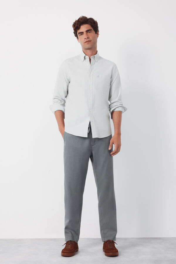 Cortefiel Pantal&oacute;n chino algod&oacute;n tencel tapered Gris