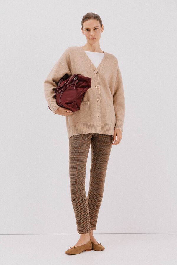 Cortefiel C&aacute;rdigan largo con bolsillos Beige