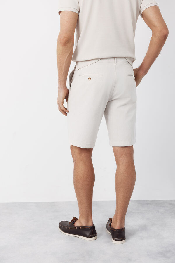 Cortefiel Bermuda tejido oxford Beige