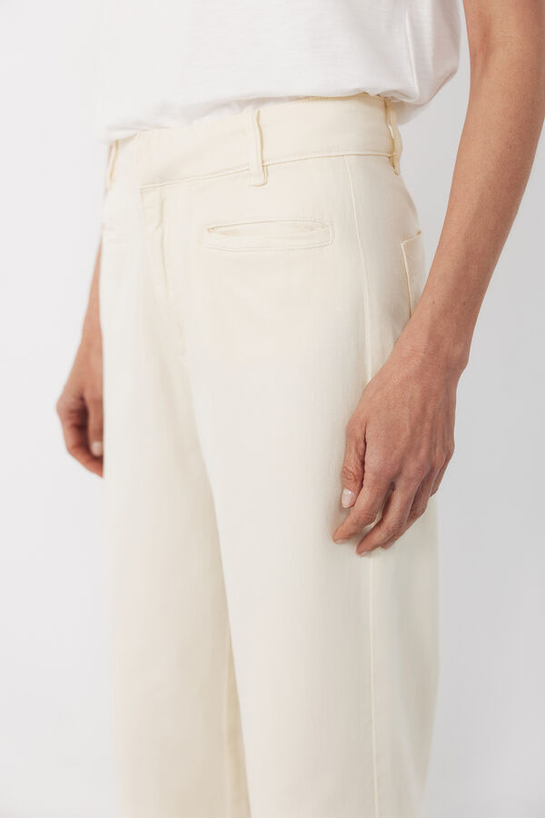 Cortefiel Pantalones con ribete Amarillo