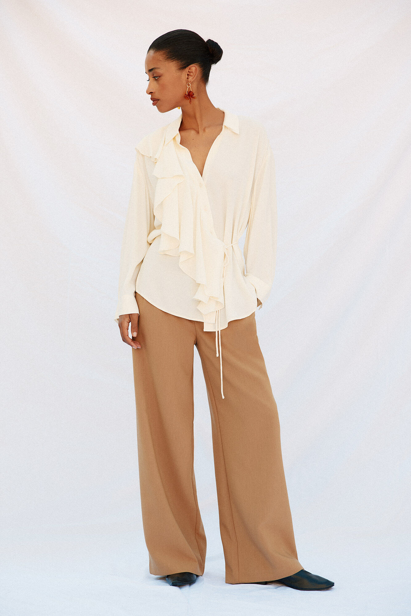 Cortefiel Camisa volante manga larga