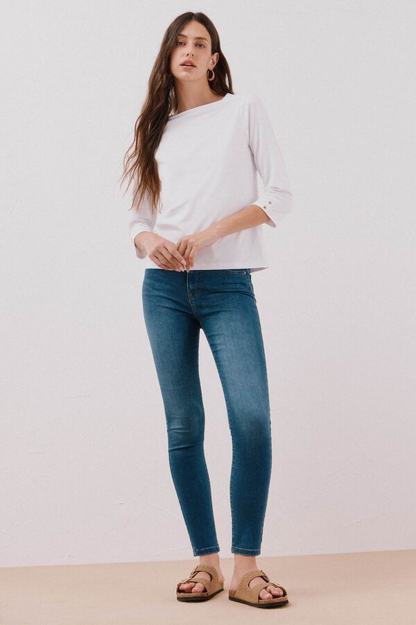 Cortefiel Playera de algod&oacute;n Blanco