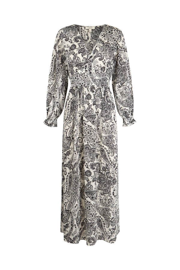 Slowlove Vestido fluido de jacquard Estampado blanco