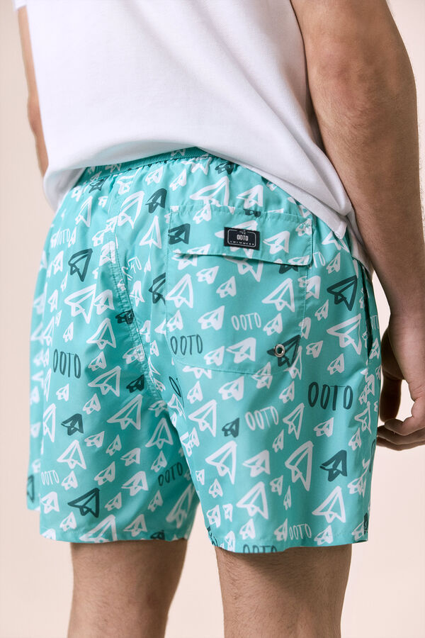 OOTO Ba&ntilde;ador estampado logo OOTO Turquesa