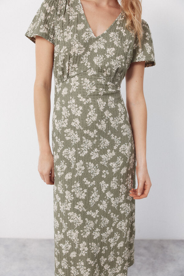 Cortefiel Vestido de estructura estampado Estampado verde