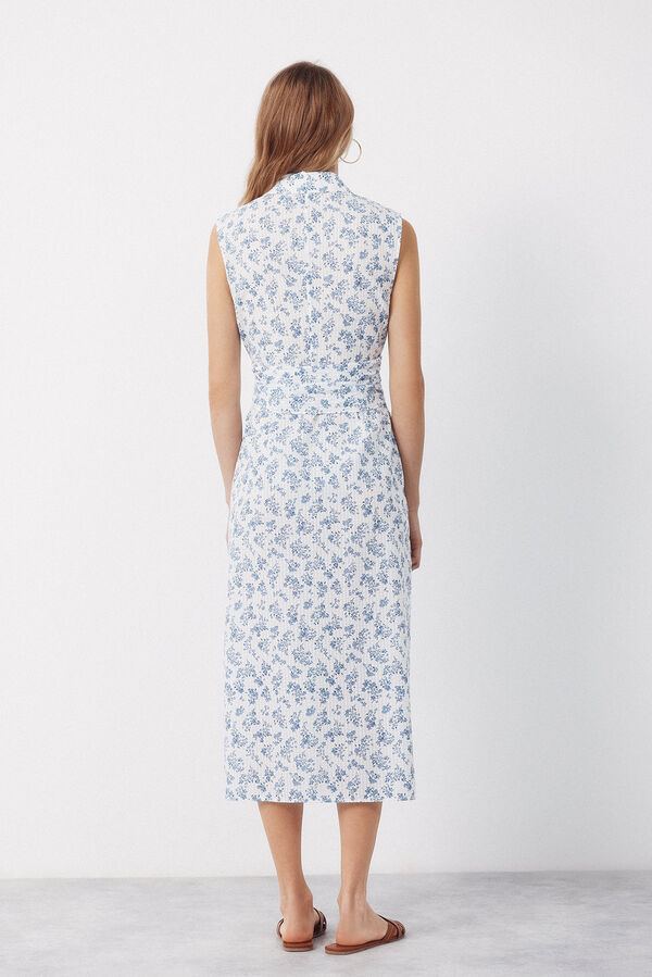 Cortefiel Vestido camisero vichy Estampado azul