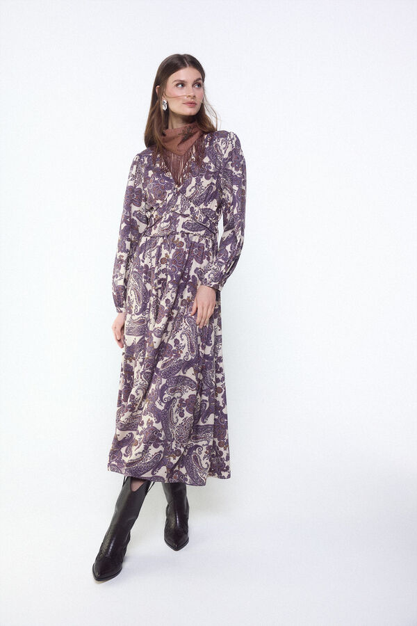 Slowlove Vestido fluido estampado Estampado morado