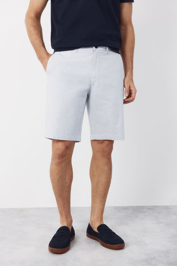 Cortefiel Bermuda tejido oxford Azul