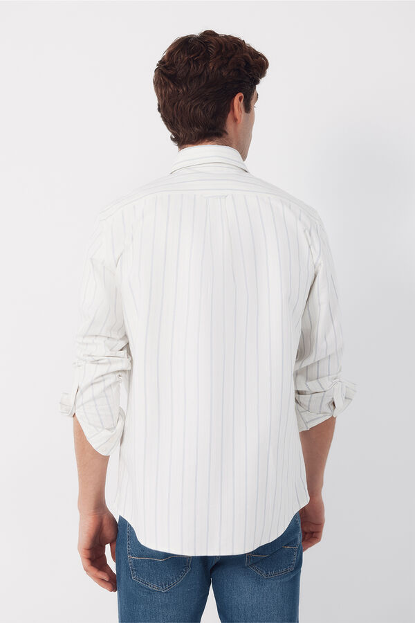 Cortefiel Camisa oxford rayas Marfil