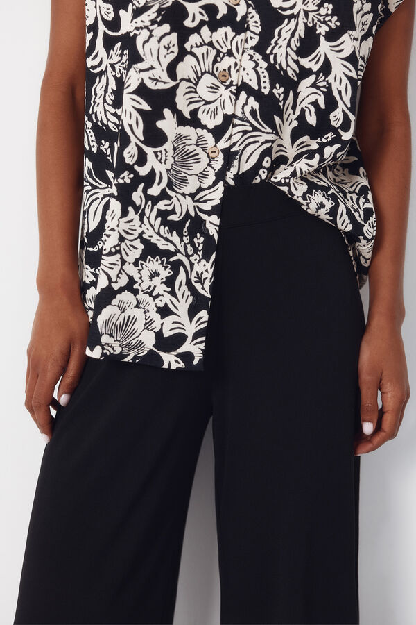 Cortefiel Pantal&oacute;n de tejido Negro