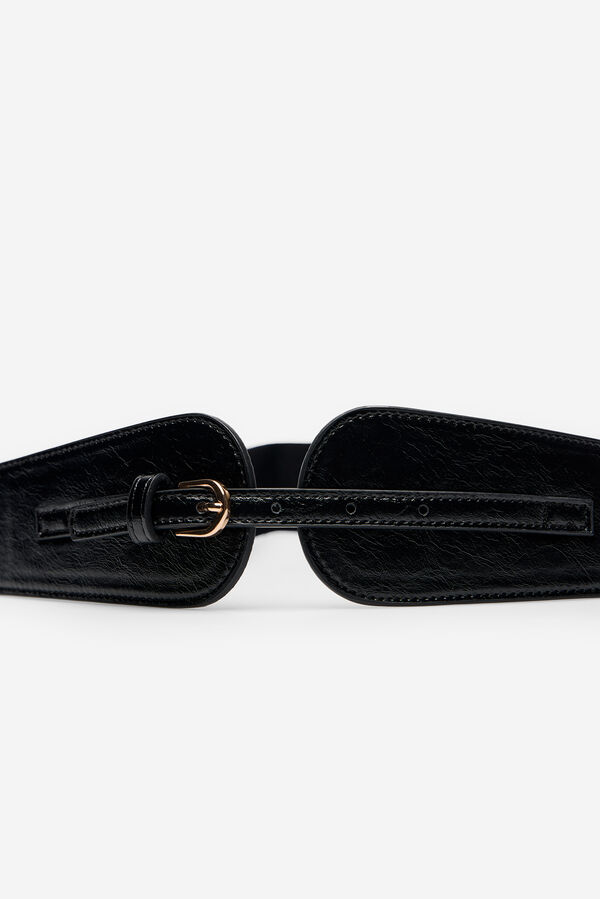 Cortefiel Cintur&oacute;n de serraje con lazo Negro