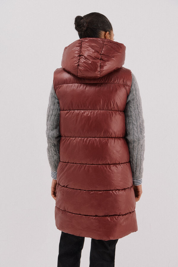 Cortefiel Chaleco largo reversible Vino