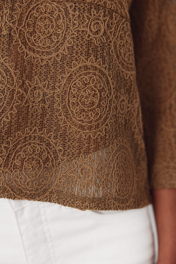 Cortefiel Polo r&uacute;stico bordado Kaki