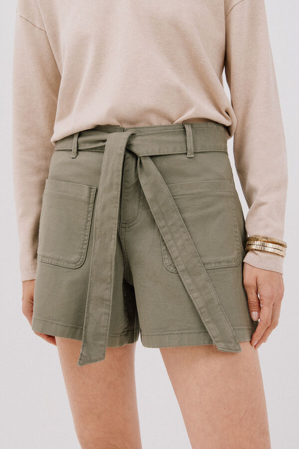 Cortefiel Short denim lazo  Kaki