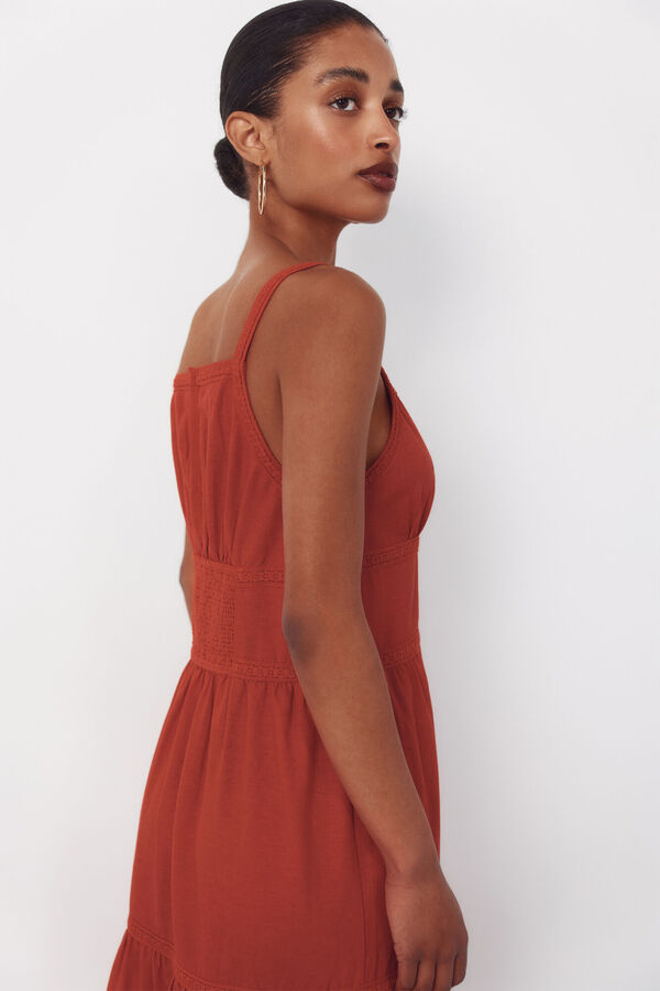 Cortefiel Vestido estampado Rojo