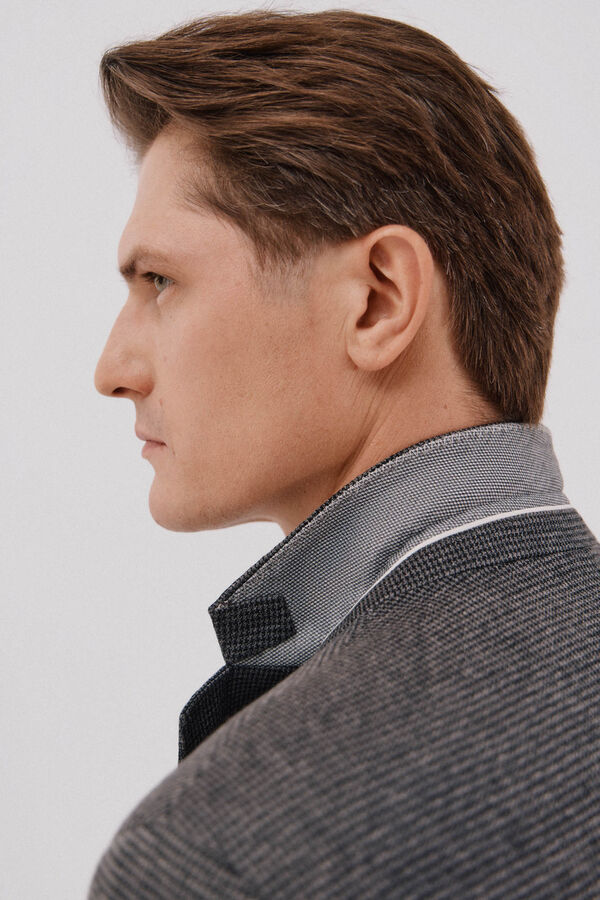 Cortefiel Blazer de punto pata de gallo Gris oscuro