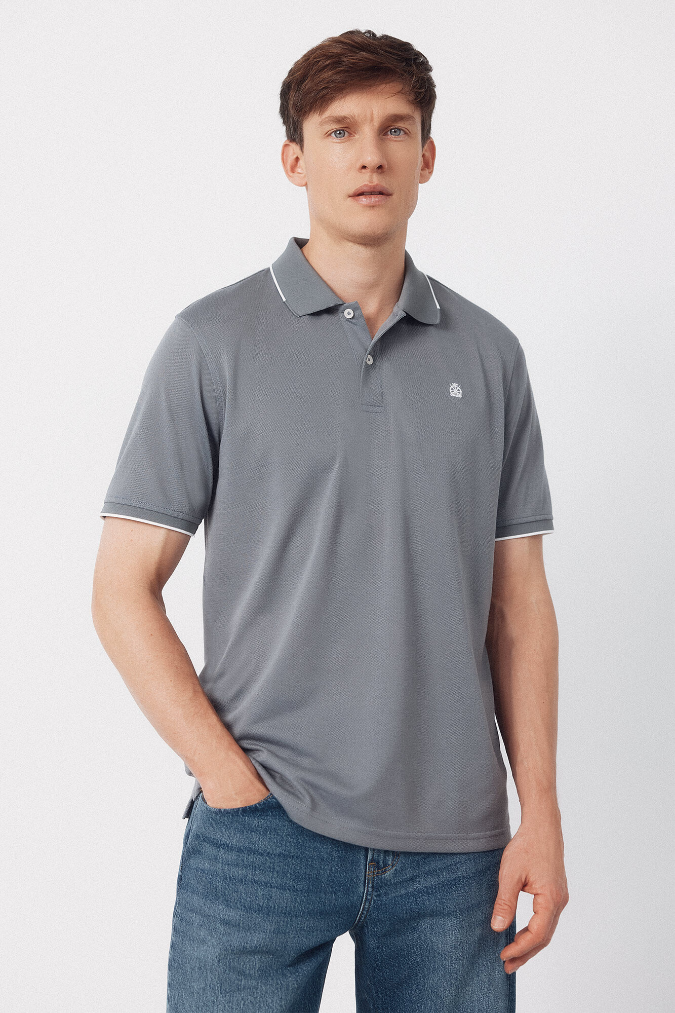 Cortefiel Polo COOLMAX&reg; cuello jacquard